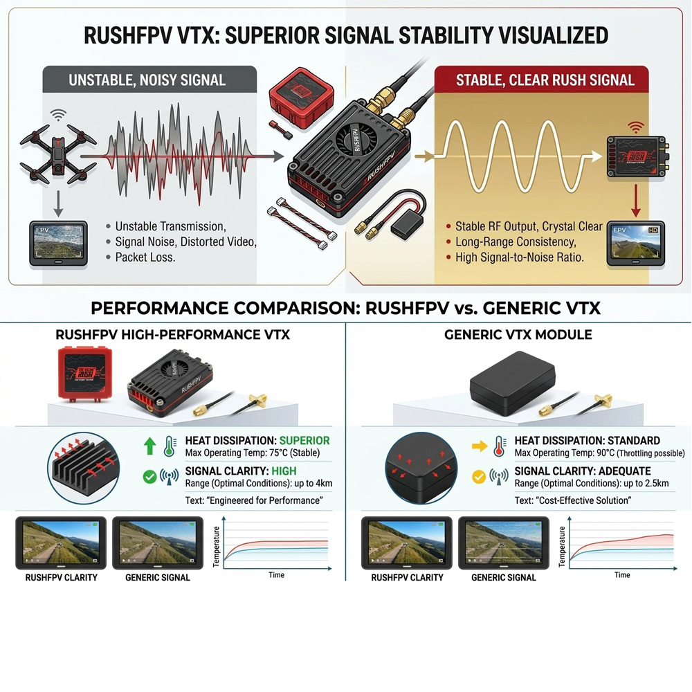 RUSHFPV RUSH MAX SOLO 2.5W / T - Rushfpv Rush Max Solo 5.8G 2.5W Vtx recensie en prijs